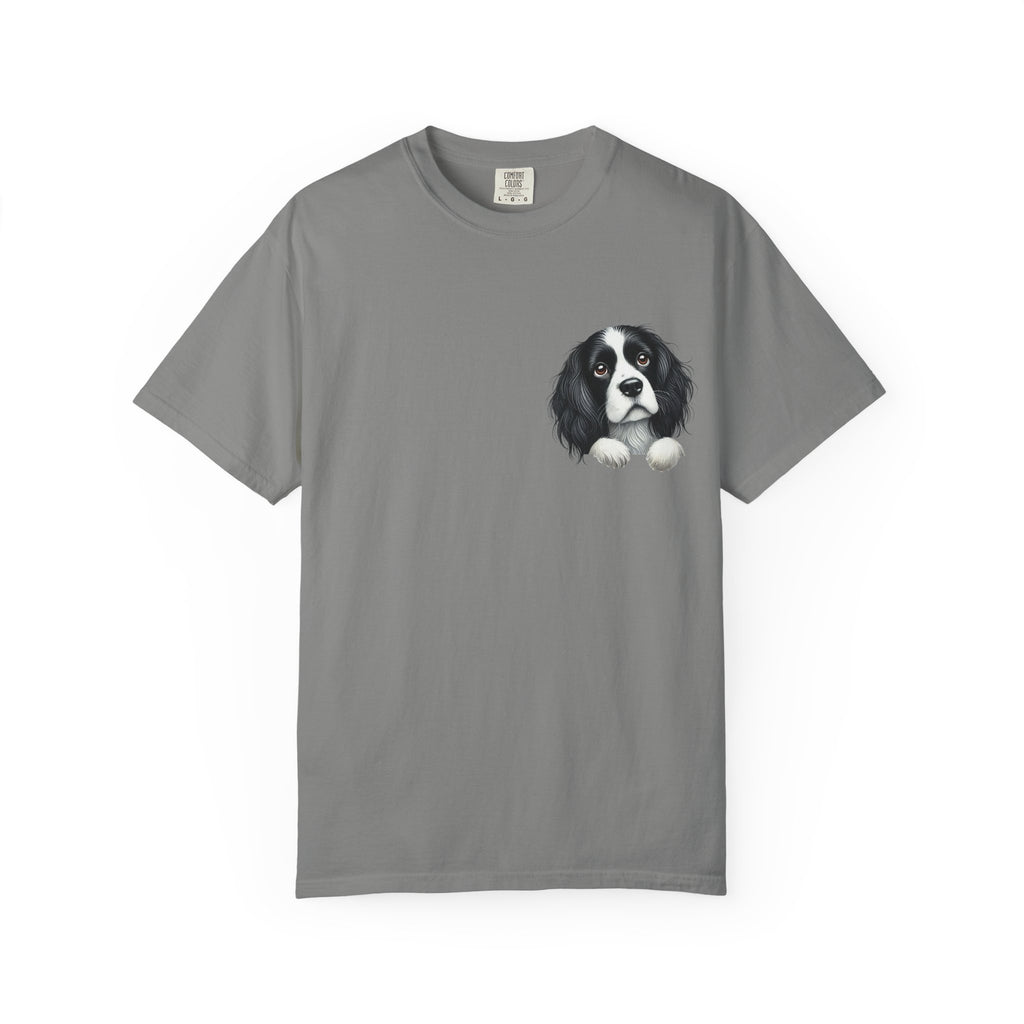 Peek-a-Border Spaniel T-Shirt — Cute Dog Face Tee for Dog Lovers