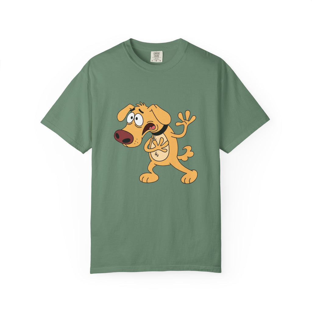 Cartoon Shocked Dog T-Shirt — Funny Animated Pup Graphic Tee