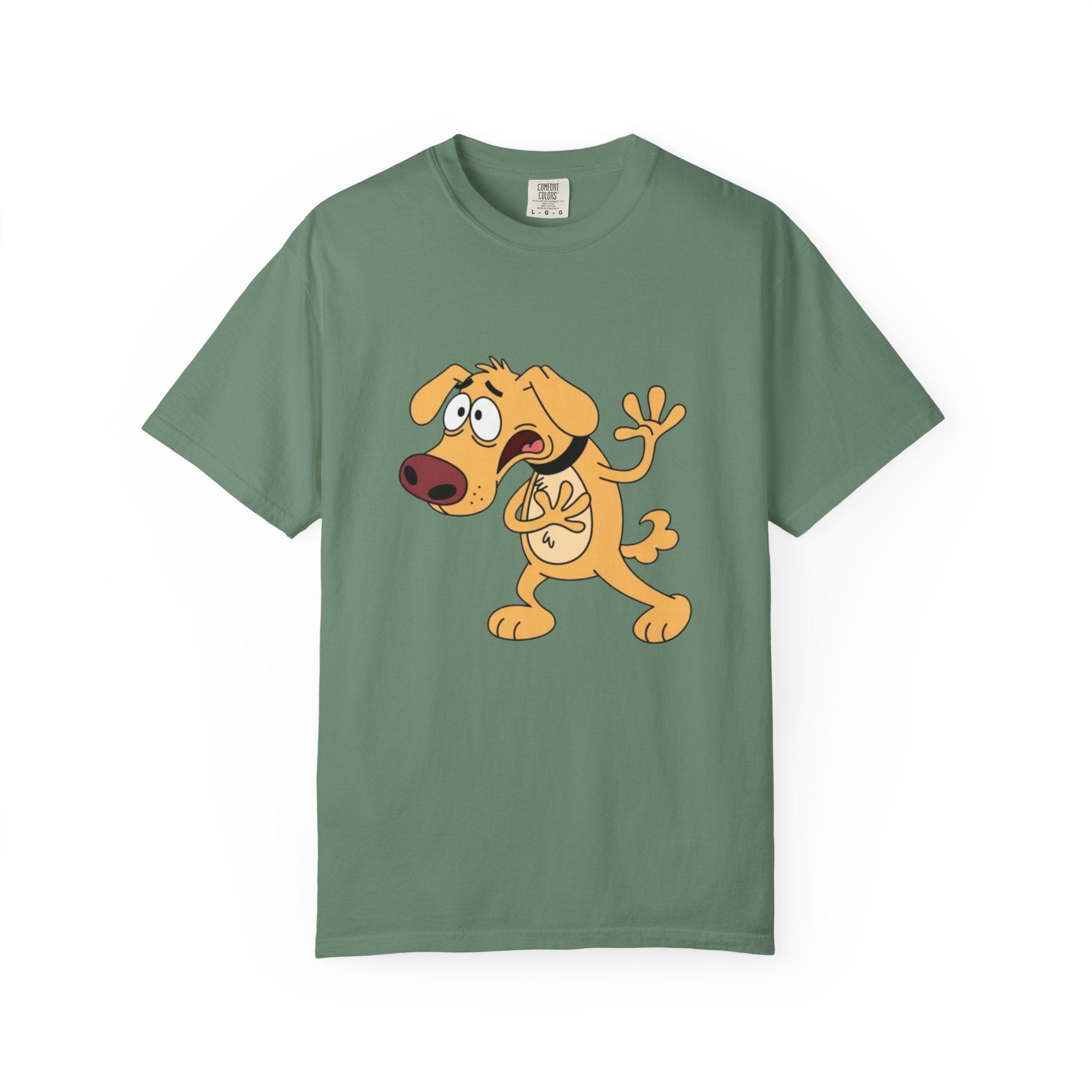 Cartoon Shocked Dog T-Shirt — Funny Animated Pup Graphic Tee