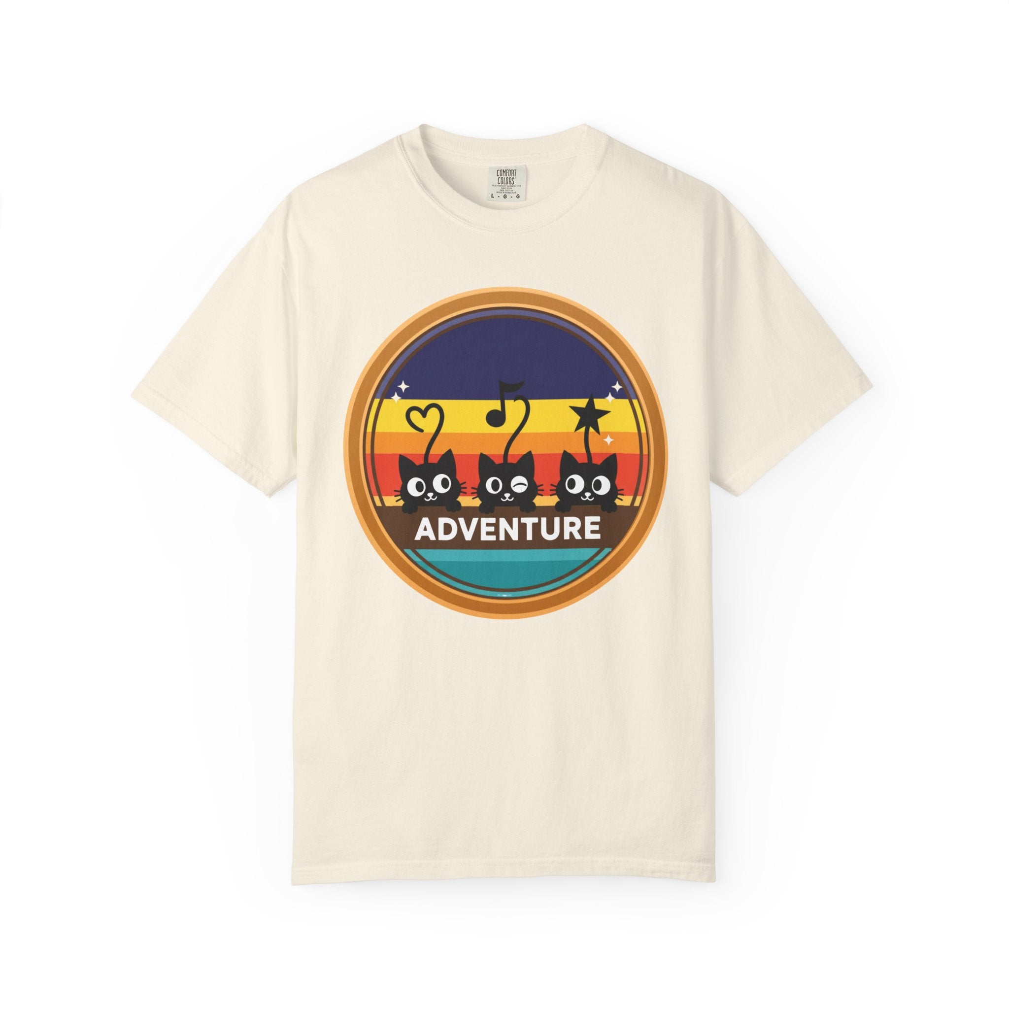 Adventure Cats T-Shirt — Retro Stripe Cat Trio Tee