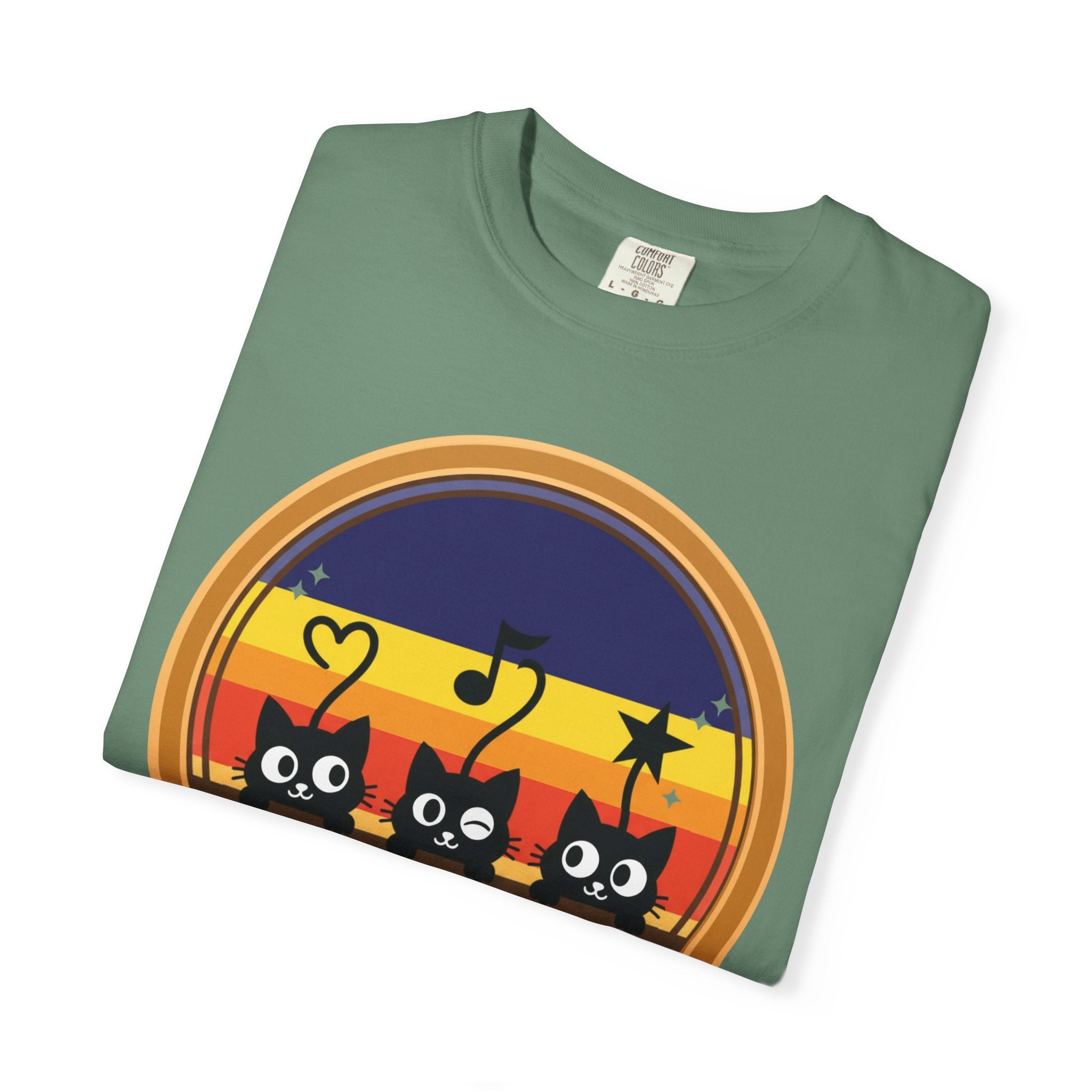 Adventure Cats T-Shirt — Retro Stripe Cat Trio Tee