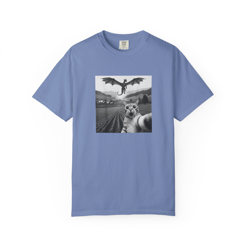 Dragon & Cat Selfie T-Shirt — Funny Cat Selfie Graphic Tee