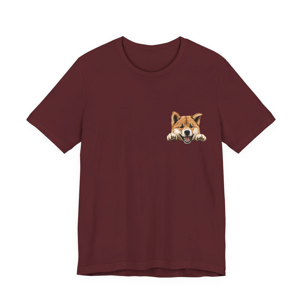Shiba Inu Peek Pocket Tee – Cute Dog Graphic T-Shirt