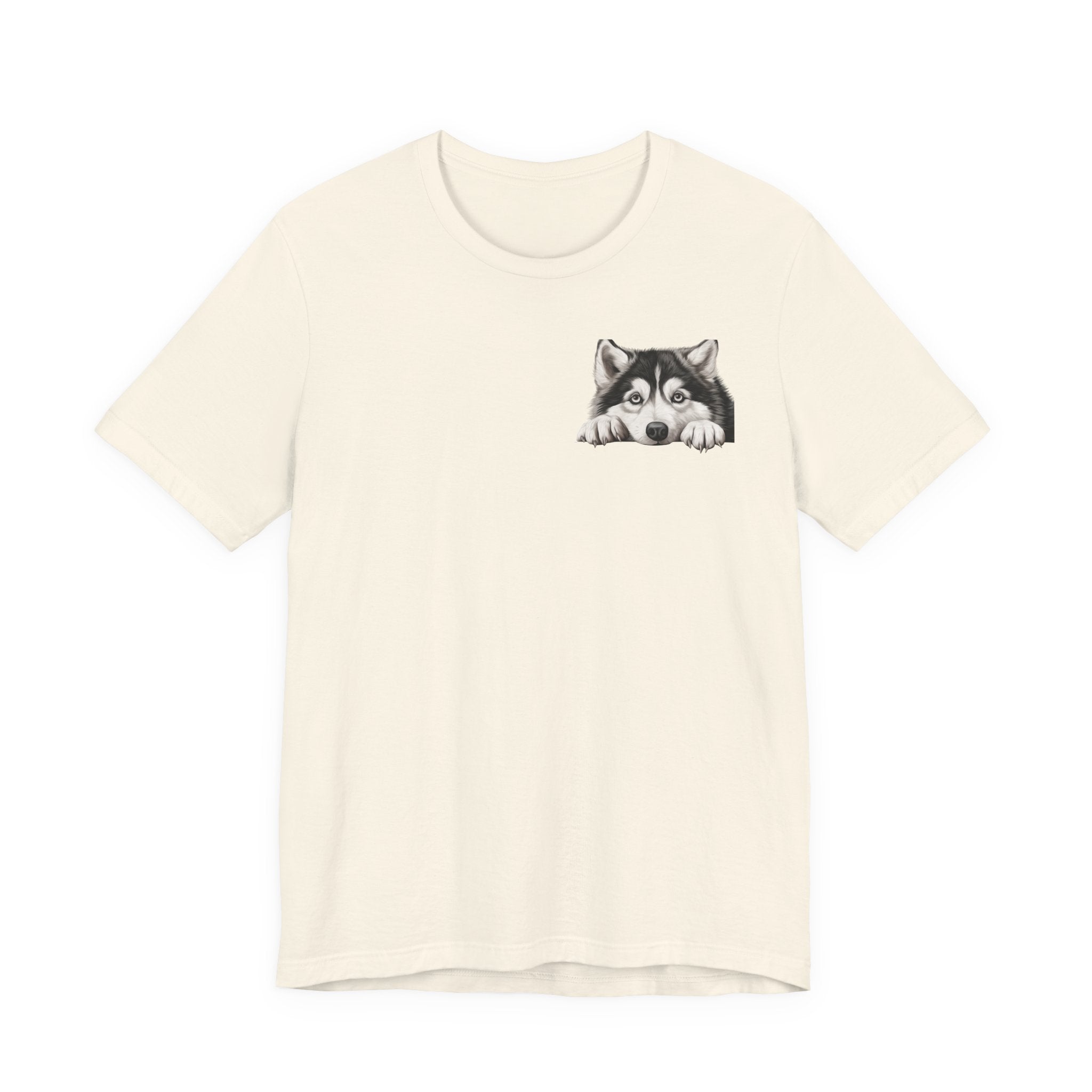 Husky Peekaboo Pocket Tee — Cute Siberian Husky Dog T-Shirt