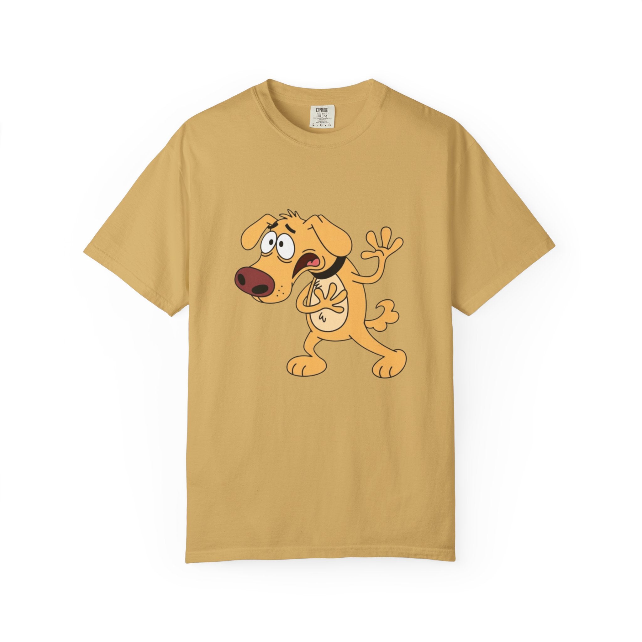 Cartoon Shocked Dog T-Shirt — Funny Animated Pup Graphic Tee