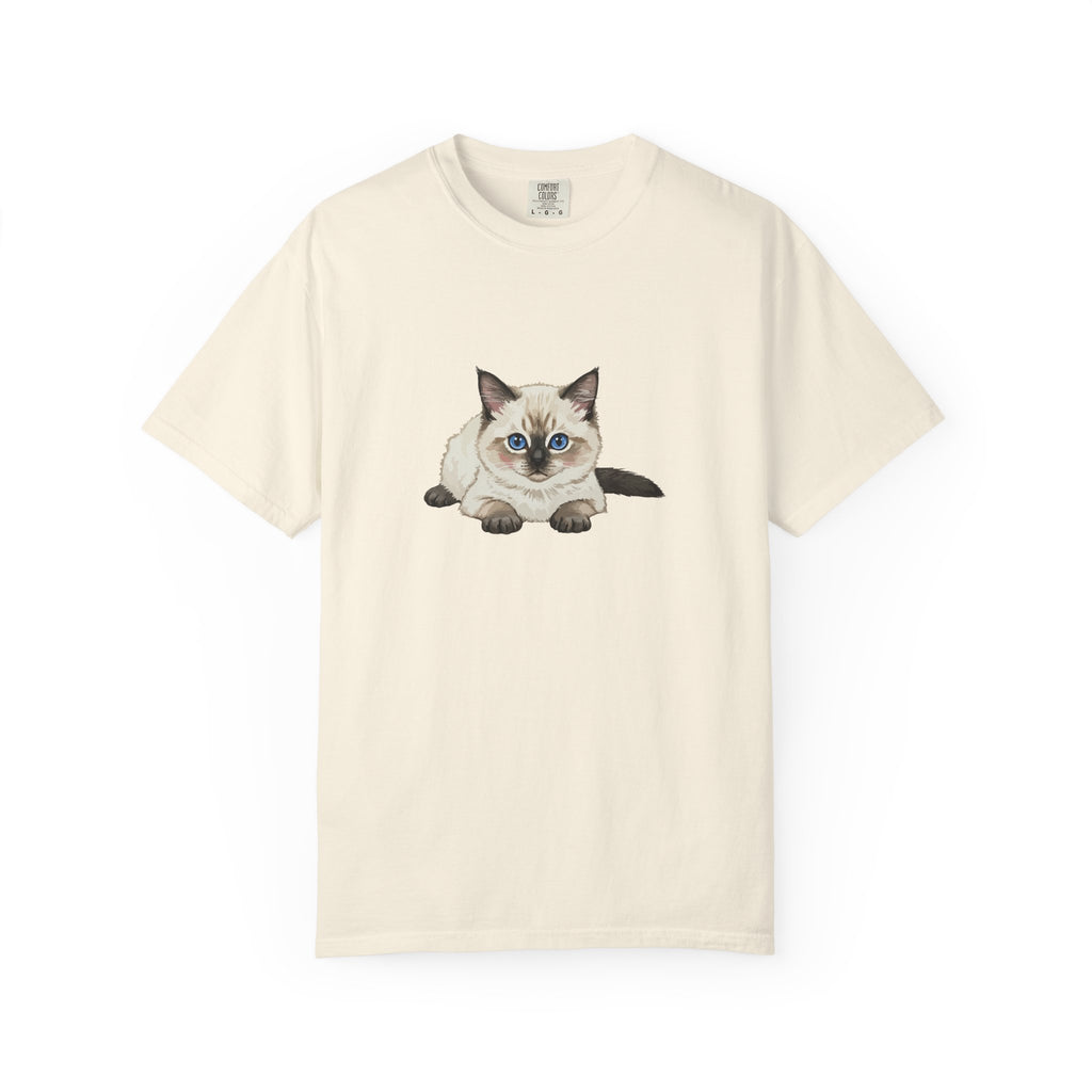 Cat Graphic T-Shirt — Cute Blue-Eyed Siamese Kitten Tee for Cat Lovers