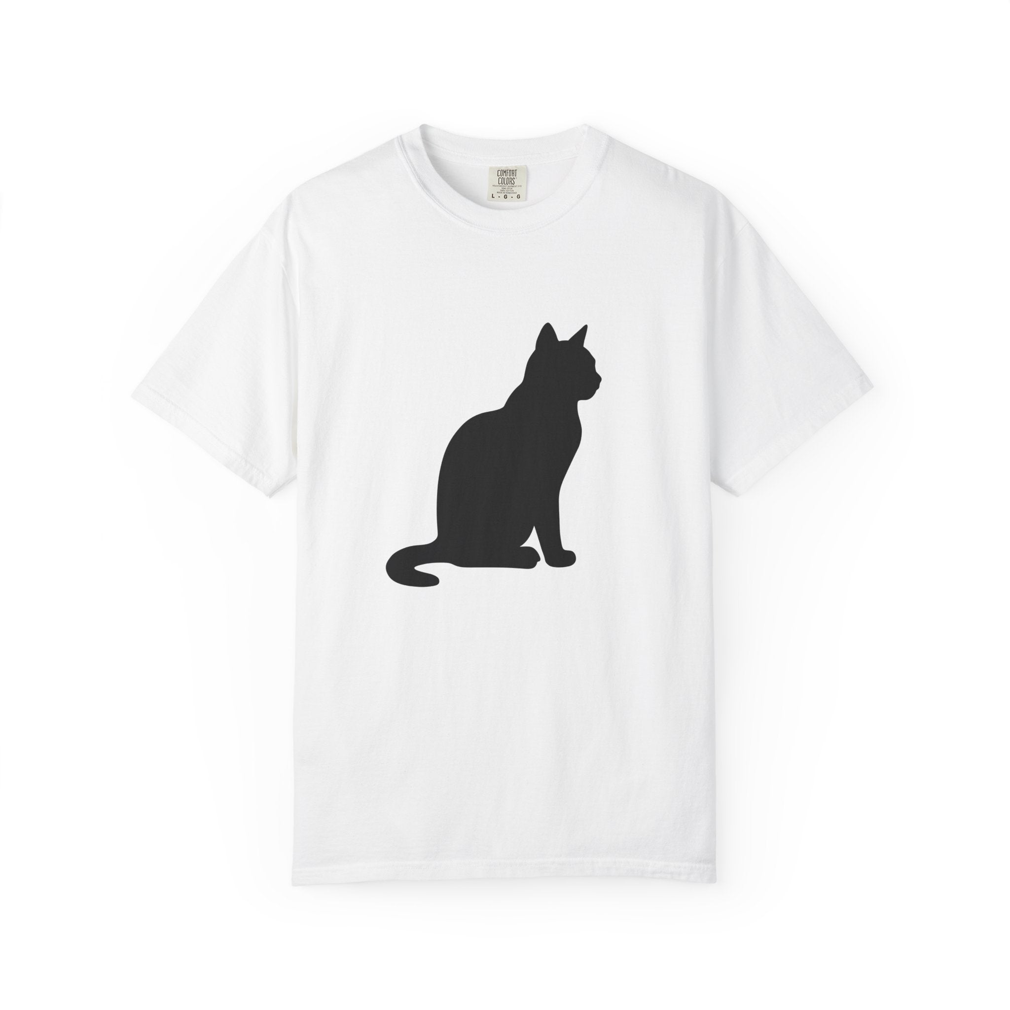Cat Silhouette T‑Shirt — Minimal Black Kitty Graphic Tee