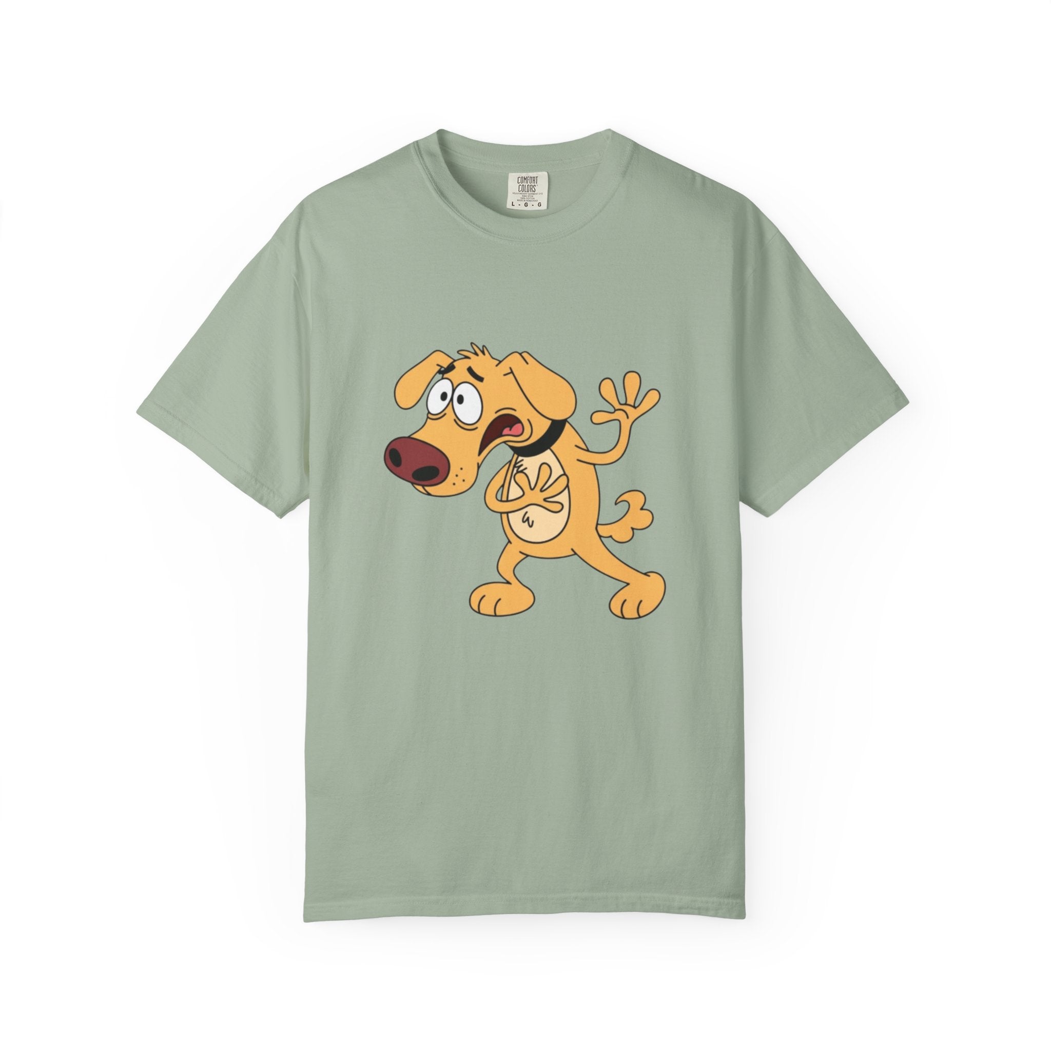 Cartoon Shocked Dog T-Shirt — Funny Animated Pup Graphic Tee