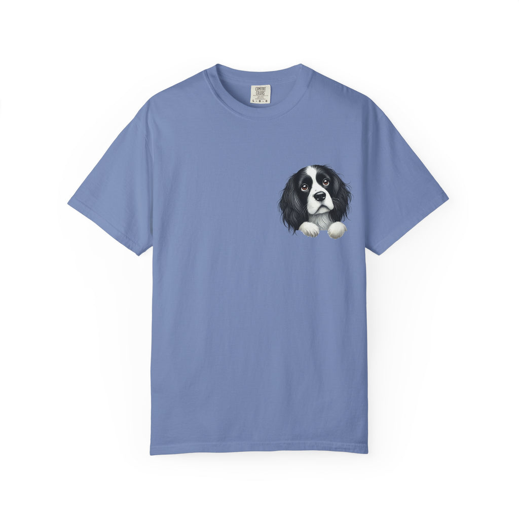 Peek-a-Border Spaniel T-Shirt — Cute Dog Face Tee for Dog Lovers