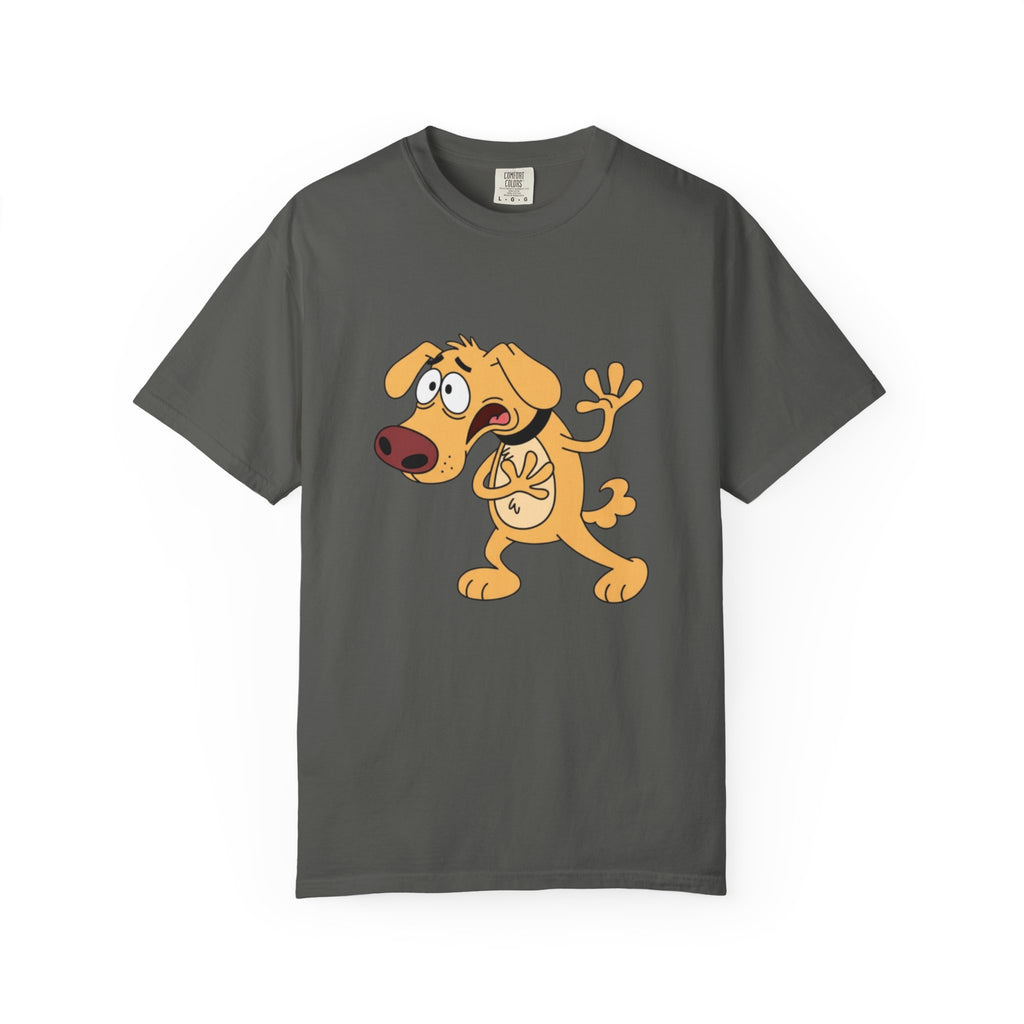 Cartoon Shocked Dog T-Shirt — Funny Animated Pup Graphic Tee