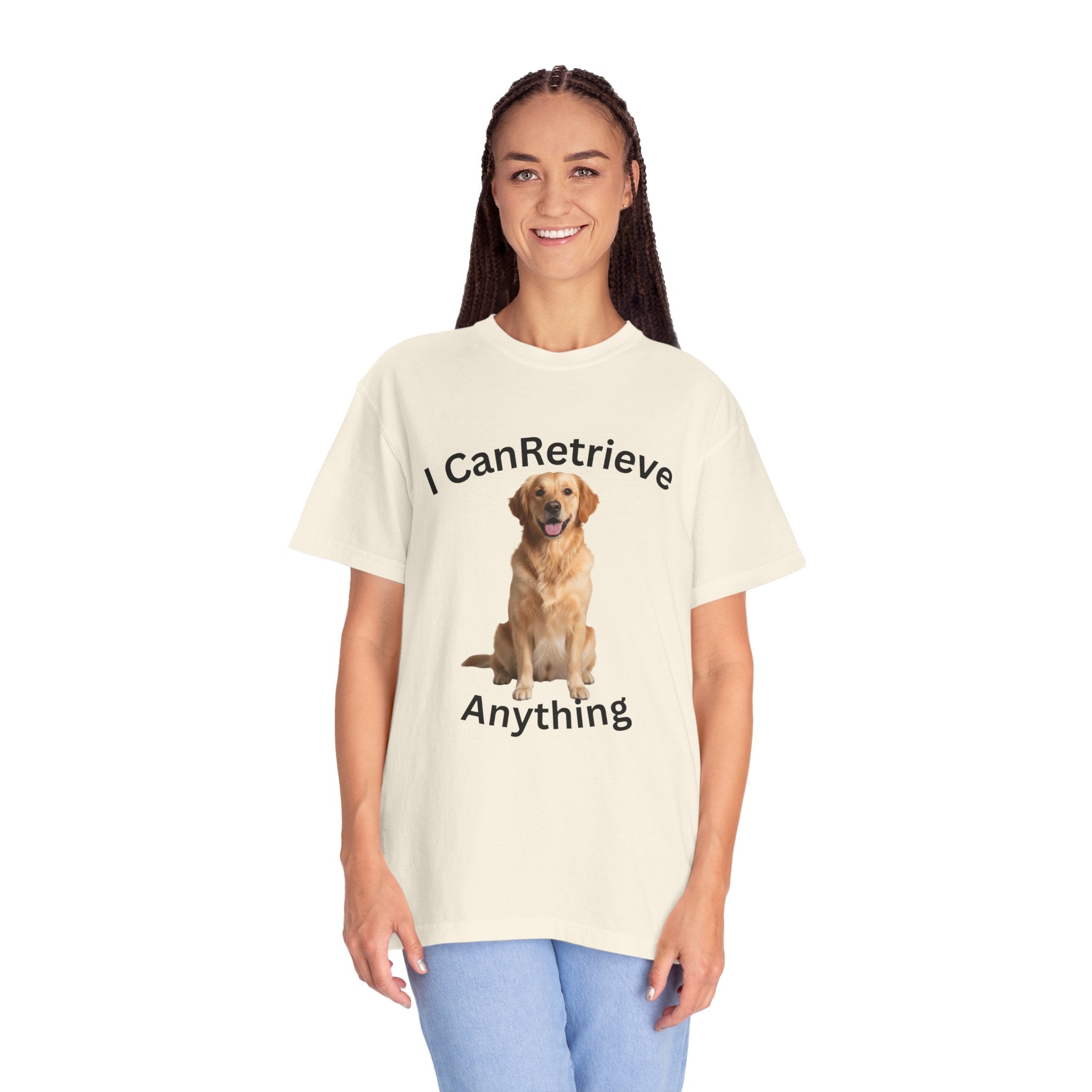 Golden Retriever Portrait T-Shirt — Realistic Dog Face Tee